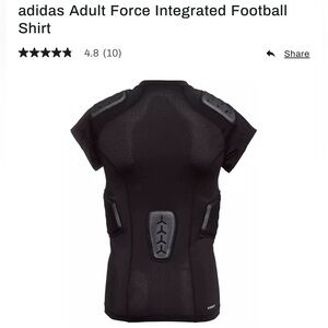 adidas Adult Force Integrated padded Football shirt, Medium